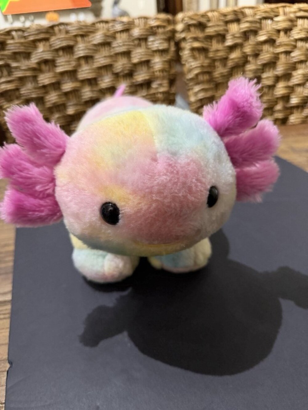 Build-A-Bear BAB Tie Dye Pastel Rainbow Axolotl 20" Plush Stuffed Animal Retired